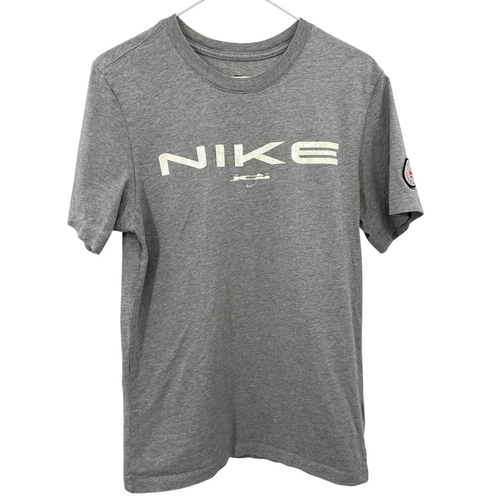 The Nike Tee Just Do It Gray Graphic Short Sleeve T-Shirt Mens Small